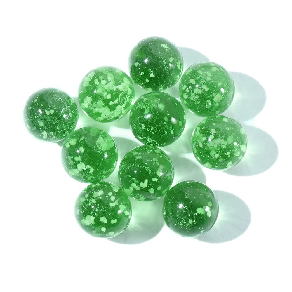 10pcs Marbles Glow in The Dark Mixed Colors Luminous Glass Marbles for Marble Games DIY Home Decoration Treat Bags Gifts(Green)