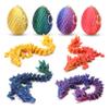 4PCS 3D Printed Dragon Eggs with Dragon Inside, Class Valentines Day Gifts for Kids, Easter Basket Stuffers for Teens Kids, Plastic Prefilled Easter Eggs Bulk, Easter Egg Fillers Toys for Girls Boys view 1