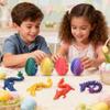 4PCS 3D Printed Dragon Eggs with Dragon Inside, Class Valentines Day Gifts for Kids, Easter Basket Stuffers for Teens Kids, Plastic Prefilled Easter Eggs Bulk, Easter Egg Fillers Toys for Girls Boys view 3