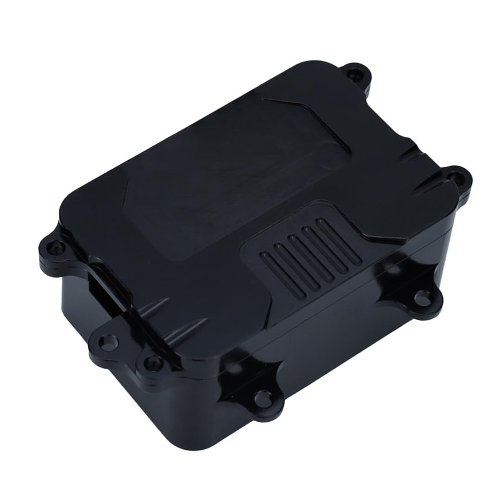 1/10 RC Crawler Car Metal Receiver Box Upgrade Parts Compatible with Models 90046 90047 90022 90028 RC car Accessories(Black)