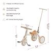 4-in-1 Toddler Tricycle with Adjustable Push Handle for 1-4 Year Old,Birthday Gift and Toy for Boys and Girls Removable Pedals Balance Bike&Scooter (White) view 2