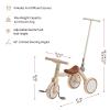 4-in-1 Toddler Tricycle with Adjustable Push Handle for 1-4 Year Old,Birthday Gift and Toy for Boys and Girls Removable Pedals Balance Bike&Scooter (Beige) view 2