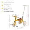 4-in-1 Toddler Tricycle with Adjustable Push Handle for 1-4 Year Old,Birthday Gift and Toy for Boys and Girls Removable Pedals Balance Bike&Scooter (Yellow) view 2