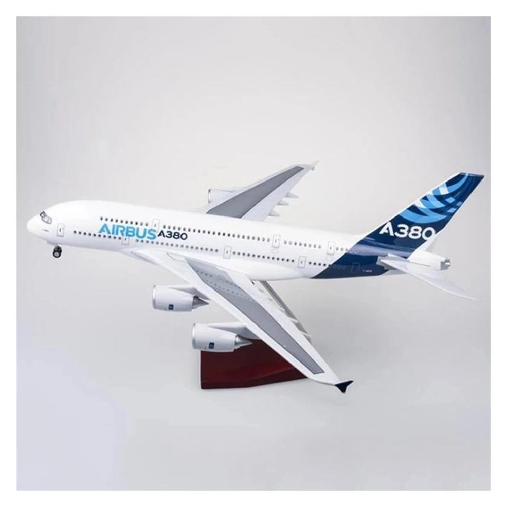 LIUSANGLIU Scale Aircraft 50.5CM1/160 for Airbus A380 Aviation Model Die-Casting Plastic Resin Airplane with Lights Decoration Office Suitable for Display(No Light)