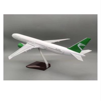LIUSANGLIU Scale Aircraft 47cm 1:157 for 777 Aircraft Model B777-300 Turkmenistan Boeing B777 Aircraft Model Die-cast Plane Model Suitable for Display(with Light)