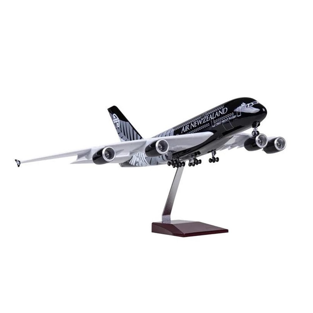 LIUSANGLIU Scale Aircraft 47CM 1/60 for A380 New Zealand Aircraft Aviation Model Die-cast Resin Aircraft Simulated Scale Aircraft Suitable for Display(No Light)