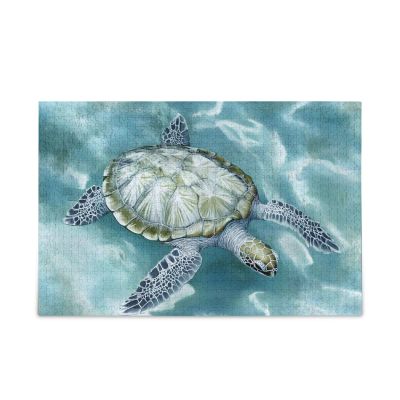 XYMZR Sea Turtle Swim Retro Jigsaw Puzzle 1000 Piece, Educational Intellectual Decompression Puzzle Game Jigsaw Puzzle for Adult Active Thinking Party Entertainment, Family Games