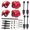 RC Shock Cap Protector & Shock Standoff & Body Clip Retainer Upgrade Parts for Arrma 1/7 Mojave Infraction Felony 6S BLX Limitless 1/8 Typhon Kraton Outcast Notorious Talion 6S BLX.(Red) view 1