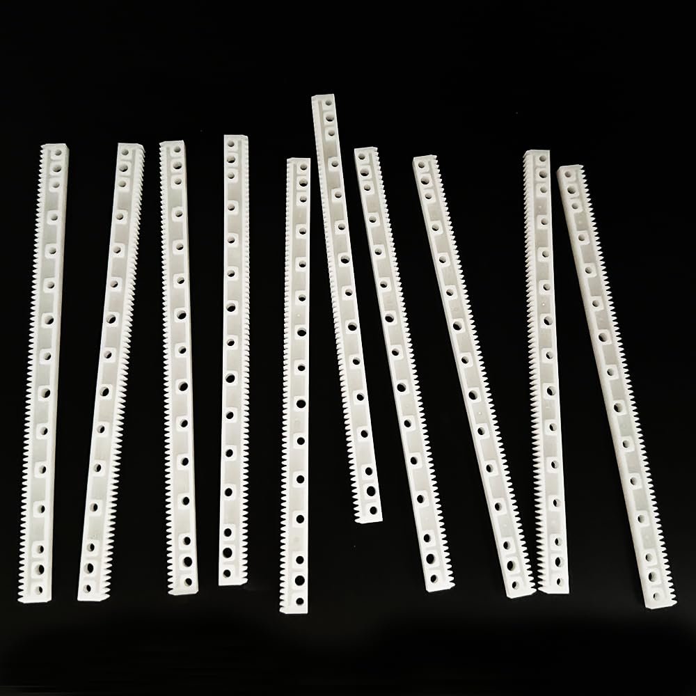 12PCS 0.5 Module Plastic Gear Plastic Connecting Rod Long Strip Rack Gear Pinion Transmission Rod for DIY Model Toy RC Car Truck Robot Parts (12, 7x4x125mm)