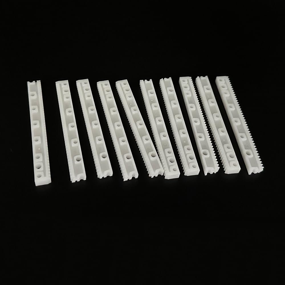 10PCS 0.5 Module Plastic Gear Plastic Connecting Rod Long Strip Rack Gear Pinion Transmission Rod for DIY Model Toy RC Car Truck Robot Parts (10, 7x4x63mm)