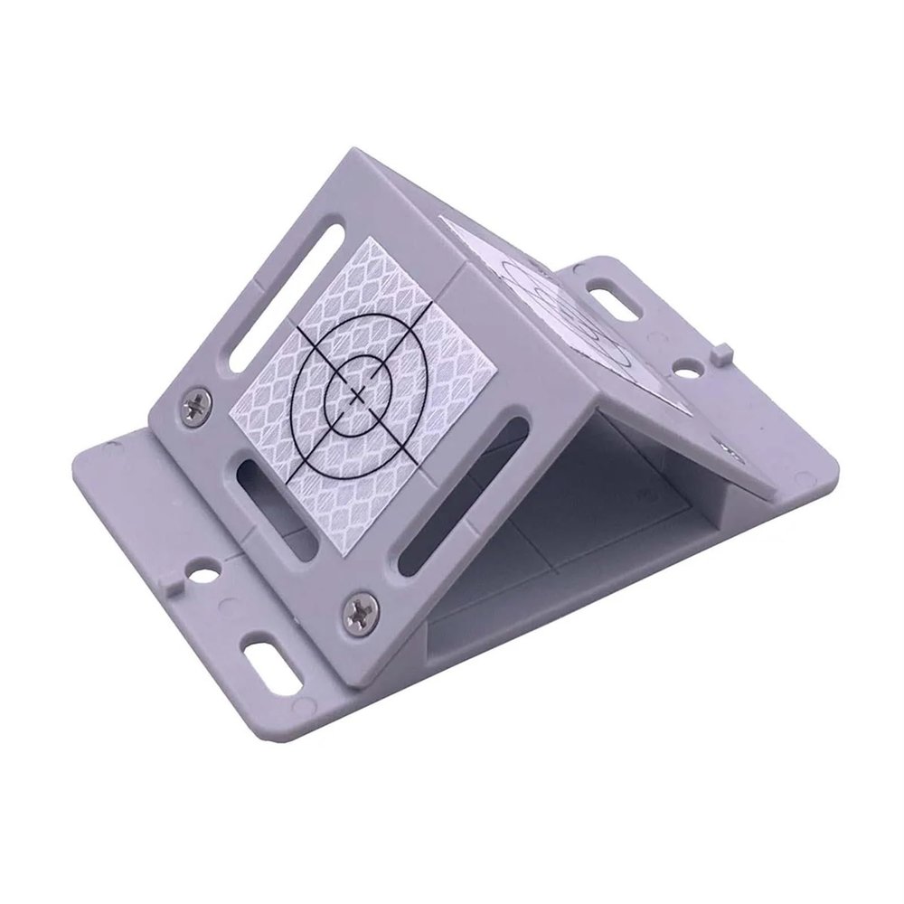ZHANGGH Angle Measurement plaquette with 2 Target Reflectors 40 x 40 mm for Total Station, Mini Prism,Optical Prism(Gray Color)