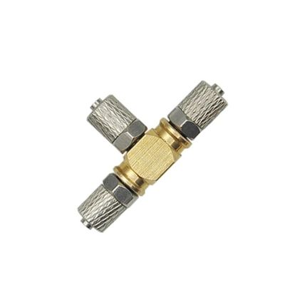 3CH Hydraulic Copper Connector T/Y Type Multi Oil Way Fitting For RC Excavator DIY Engineering Vehicle Model Toy Accessorie(M3-4mm (T))