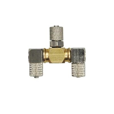 3CH Hydraulic Copper Connector T/Y Type Multi Oil Way Fitting For RC Excavator DIY Engineering Vehicle Model Toy Accessorie(M3-4mm (Y))