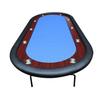96" Light Series Foldable Poker Table with Wooden Racetrack Felt, Stainless Legs & Cup Holders view 2