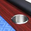 96" Light Series Foldable Poker Table with Wooden Racetrack Felt, Stainless Legs & Cup Holders view 4