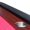 96" Light Series Foldable Poker Table with Wooden Racetrack Felt, Stainless Steel Legs & Cup Holders - Red view 3