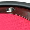 96" Light Series Foldable Poker Table with Wooden Racetrack Felt, Stainless Steel Legs & Cup Holders - Red view 4