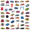 100pcs Race Car Theme Waterproof Vinyl Stickers - Racing Decor & Party Favors for Laptop, Water Bottle, Skateboard view 2