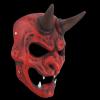 Amonkky Resin Japanese Shogunate soldier Mask Halloween Role Playing Terrifying Mask Halloween Masquerade Costume Props (Red) view 2