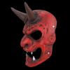 Amonkky Resin Japanese Shogunate soldier Mask Halloween Role Playing Terrifying Mask Halloween Masquerade Costume Props (Red) view 3