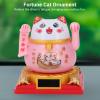 Solar Powered Lucky Beckoning Cat, Fortune Money Good Luck, Waving Cat for Home Car Office Decoration (Small 8x26cm) view 2