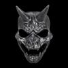Amonkky Resin Japanese Shogunate soldier Mask Halloween Role Playing Terrifying Mask Halloween Masquerade Costume Props (Silvery) view 1