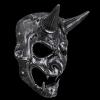 Amonkky Resin Japanese Shogunate soldier Mask Halloween Role Playing Terrifying Mask Halloween Masquerade Costume Props (Silvery) view 2