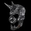 Amonkky Resin Japanese Shogunate soldier Mask Halloween Role Playing Terrifying Mask Halloween Masquerade Costume Props (Silvery) view 3