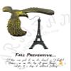 ARTISAN explore with us Balancing Eagle and Eiffel Tower Novelty Desk Toy, Fall Preventive Design, Antique Bronze Finish view 3