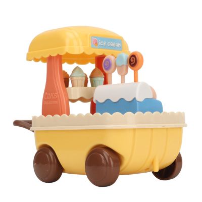 Alomejor Ice Cream Trolley Truck Toy with Donuts, Ice Cream and Lollipops for Kids Children Play