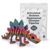 Articulated Stegosaurus Dinosaur Figurine - Rainbow Flexible Display Piece for Collectors - 3D Printed in Canada view 1