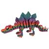 Articulated Stegosaurus Dinosaur Figurine - Rainbow Flexible Display Piece for Collectors - 3D Printed in Canada view 3