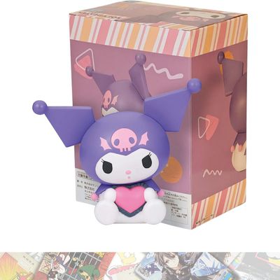 BANDAI SPIRITS Kuromi Purple Ver.: 14cm Sofvimates Statue Figurine Bundled with 1 A.C.G. Compatible Theme Trading Card (26299)