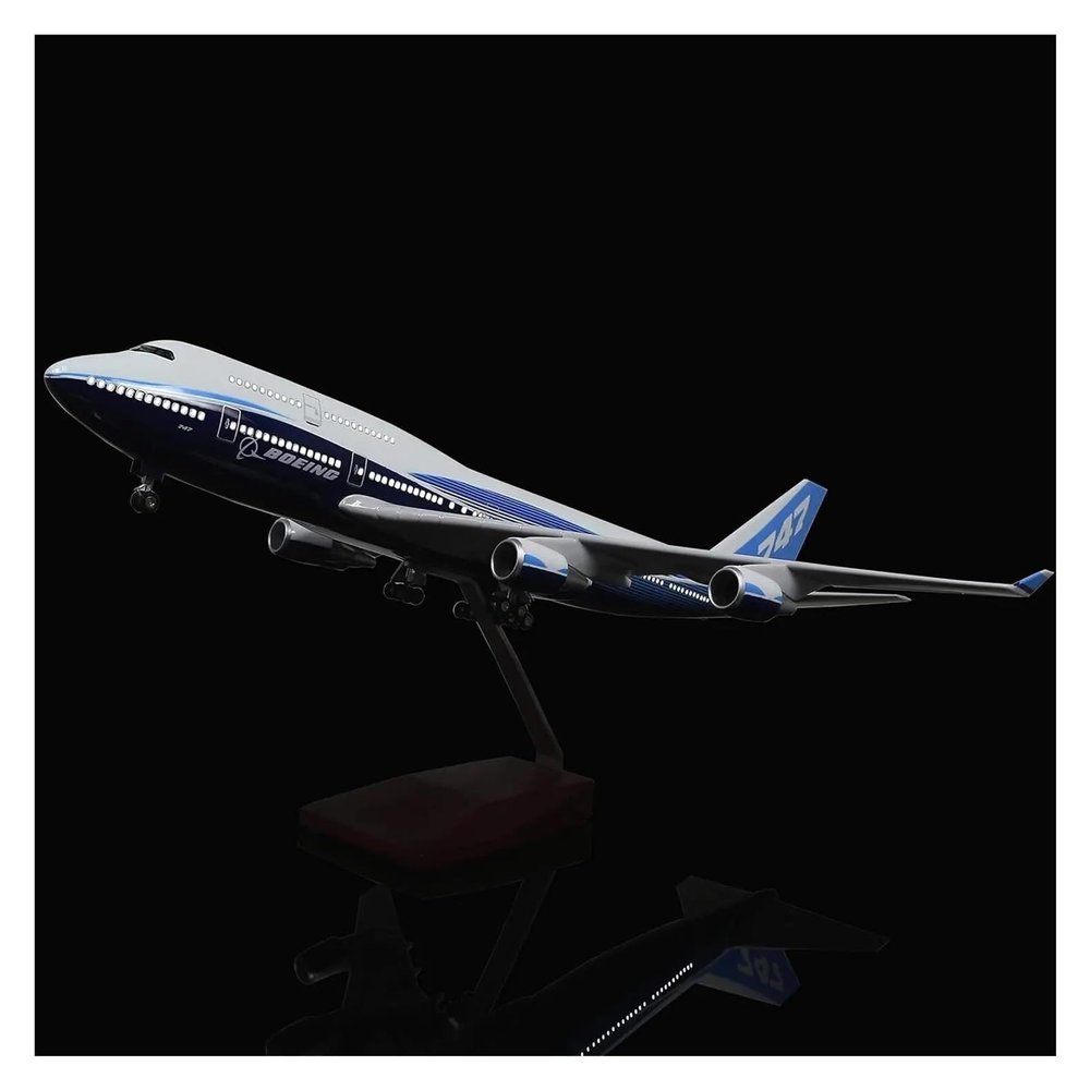 Scale Aircraft 47cm 1:150 for Civil Airliner Aircraft Boeing B747 Diecast Resin Airplane Model with Light Suitable for Display(with Light)