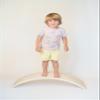 Natural Wooden Balance Board and Climber with Gray Felt Liner - Smooth Finish - Montessori and Pikler Inspired Play view 3