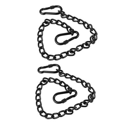 2pcs Stainless Steel Swing Chain Kit Carabiner Hooks Hanging Hammock Latch Hammock Bracket Hanger Gate Hinges Padlock Hammock Swing Door Pulley System Hammock for Outside Tie Black