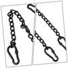 2pcs Stainless Steel Swing Chain Kit Carabiner Hooks Hanging Hammock Latch Hammock Bracket Hanger Gate Hinges Padlock Hammock Swing Door Pulley System Hammock for Outside Tie Black view 3