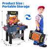 Kids Tool Bench - Power Tools Workshop-Kids Workbench, 65 Pcs Realistic Toy Tools with Electronic Toy Drill & Work Clothes, Gift for Boys & Girls Age 3-5 (Navy Blue) view 2