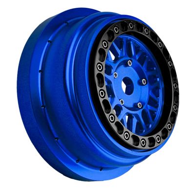 BeaxTurbo Racing Upgrade Parts CNC Aluminum Bead Lock Wheel for Losi Super Baja Rey 2.0 1/6 1pcs Blue (Blue-Black)