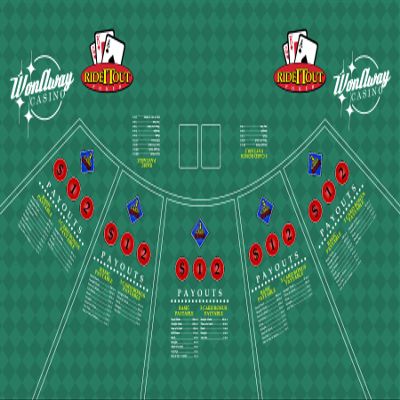 WonAway Casino Ride IT Out Poker Table Layout, Professional Gaming Mat, Vegas Style Let it Ride Poker