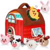 Avesa Baby Toys 6-12 Months - Soft Barn Toy with Stuffed Farm Animals, Rattle - Montessori Toys for Babies 6 Months Old Sensory Infant Toy Baby Valentines Day Gifts Easter Basket Stuffers view 1