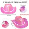 1st Birthday Cowboy Hat, Pink Girls Cowgirl Party Decorations Hat Neon Sparkly Glitter First Rodeo Birthday Party Crown for Western Baby Toddler Party Disco Cowgirl Baby shower Decorations view 2