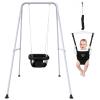 2 in 1 Baby Jumper with Swing - Indoor and Outdoor Use, Baby Jumpers and Bouncers, Toddler Swing with Foldable StandBlack view 1