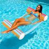 3 Pack Inflatable Pool Floats Adult Size Water Hammock,4-in-1 Water Floating Pad Floating Row Swimming Circle Inflatable Pool Lounge Chair, for Summer Parties and Beach Vacations view 2