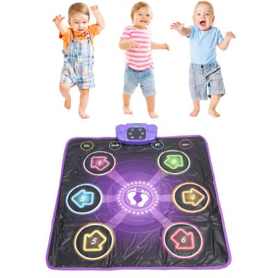 ZJchao Dance Mat with Light, Music Box for Kids, Built in Music Adjustable Volume 6 Buttons, Anti Slip Dance Game Pad