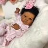 Anano 45 Biracial Reborn Baby Doll Black Mixed Baby Doll, Realistic Newborn Black Bebes Reborn Doll African American Silicone Babies for Kids, Collectors and Enthusiasts (Silicone Full BOD) view 2