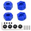 12mm Aluminum Hex Wheel Hubs Pins with M4 Flanged Lock Nuts for 1/10 2WD Slash Stampede Rustler Upgrade Parts,Replace 1654 3654(Blue) view 1