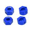 12mm Aluminum Hex Wheel Hubs Pins with M4 Flanged Lock Nuts for 1/10 2WD Slash Stampede Rustler Upgrade Parts,Replace 1654 3654(Blue) view 3