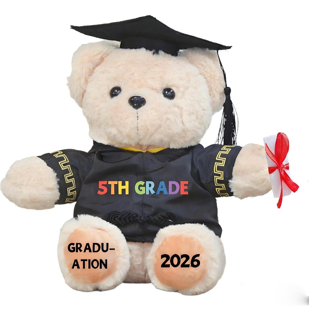 5TH Grade Graduation Gifts Bear for Kids Boys Girls, 5th Grade Graduation Decorations 2026, Last Day of Elementary 5TH Grade Party Supplies Gifts Decorations