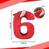 APINATA4U Red Number Six Pinata, Solid Color Blank Six Themed Kids Birthday Party Supplies & Gift, 6th Anniversary Celebration Large Number Six Pinata, Birthday Decorative view 3